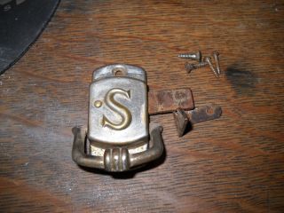 Vintage Sellers Cabinet Left Hand Latch,  Rare Find S Motif Sellers Nickel Latch photo