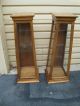 51109 Pair Thomasville Marble Top Pedestal Curio Cabinets Post-1950 photo 3