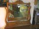 Antique Oak Dresser Bureau Ornate Beveled Mirror Made In Usa 1900-1950 photo 10