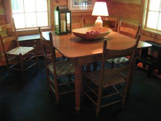 Oak Table With Six (6) Matching Chairs photo