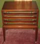 Vintage Rare Mahogany Hepplewhite Style Nesting Tables Set 4 Drawer Cabinet 1900-1950 photo 5