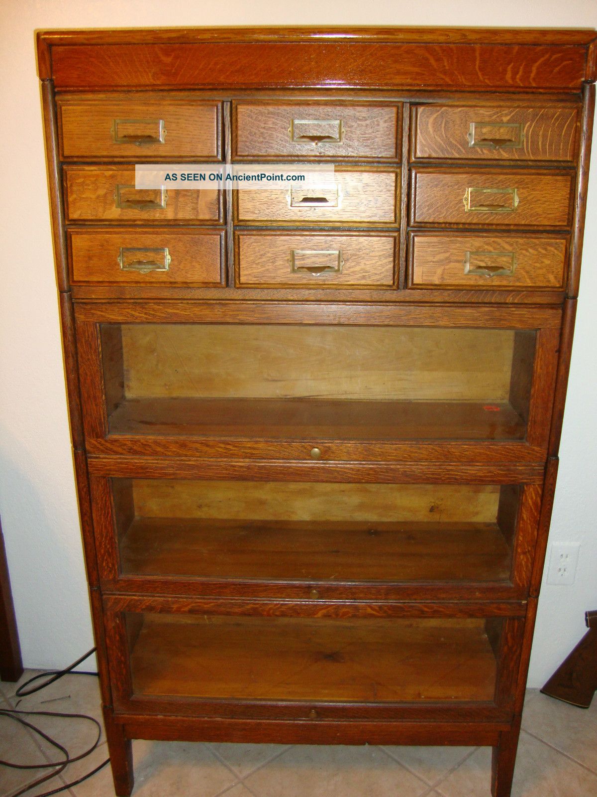 Rare Tiger Oak Lawyers Stacking Bookcase 1900-1950 photo