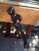 Vintage Antique Work Bench Workbench Wood 1930 ' S 2 Vices Glass Top Table Counter 1900-1950 photo 7