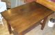 Antique Mission Style Oak Library Table Circa 1910 Refinished Deep Walnut Tone 1900-1950 photo 2