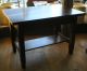 Antique Mission Style Oak Library Table Circa 1910 Refinished Deep Walnut Tone 1900-1950 photo 4