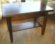 Antique Mission Style Oak Library Table Circa 1910 Refinished Deep Walnut Tone 1900-1950 photo 5