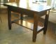 Antique Mission Style Oak Library Table Circa 1910 Refinished Deep Walnut Tone 1900-1950 photo 6
