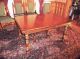 Antique C1900 Solid Walnut Jacobean Style Dining Table With Leaf 1900-1950 photo 4
