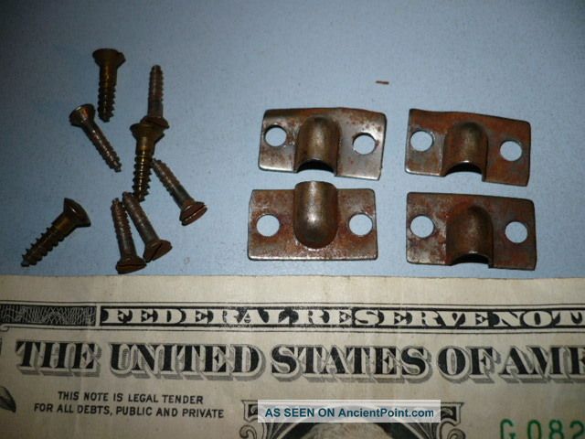 4 Antique File Cabinet Rod Caps Part 1900-1950 photo