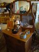 High Quality Oak Washstand With Mirror - Mortis & Tenon - Made In Usa 1900-1950 photo 1