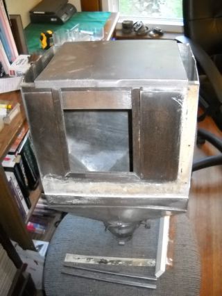 Vintage Hoosier Cabinet Built In Flour Bin,  Lid,  Trim photo
