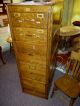 Antique Oak File Cabinet Industrial Library Bureau,  5 Drawer Refinished 1/4 Sawn 1900-1950 photo 2
