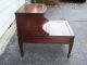 Vintage Mahogany Leather Top Step End Table 1900-1950 photo 2