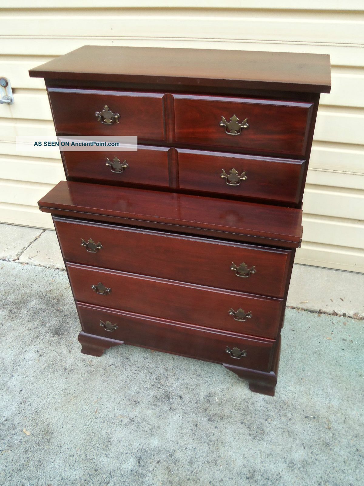 49993 Cherry Bachelor Chest Dresser With Desk Post-1950 photo