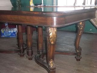 230a Mahogany Dining Table W Brass Accents photo