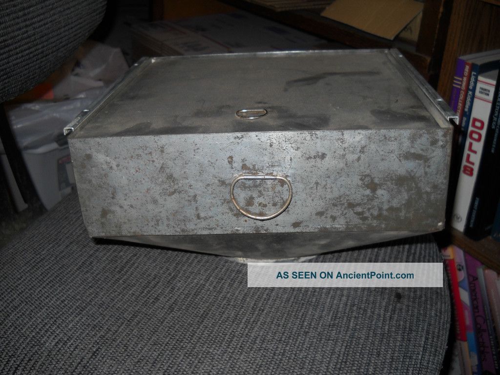 Vintage Hoosier Cabinet Slide Out Flour Bin & Bracket 1900-1950 photo