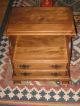 Pr Mid Century Colonial Style Night Stands 2 Drawer Solid Wood 1900-1950 photo 9