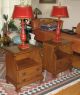 Pr Mid Century Colonial Style Night Stands 2 Drawer Solid Wood 1900-1950 photo 1