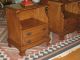 Pr Mid Century Colonial Style Night Stands 2 Drawer Solid Wood 1900-1950 photo 7
