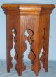 Antique Solid Oak Octagonal Plant Stand Lamp Table Display Stool 8 Shaped Legs 1900-1950 photo 2