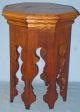 Antique Solid Oak Octagonal Plant Stand Lamp Table Display Stool 8 Shaped Legs 1900-1950 photo 3