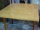 Vintage Retro 1930s - 1940s Enamel Table Wood - Grain Pattern W Leaves + Drawer E366 1900-1950 photo 2