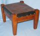 Oak Mission Arts Crafts Style Bench Footstool Brown Leather Top 1900-1950 photo 2