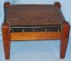 Oak Mission Arts Crafts Style Bench Footstool Brown Leather Top 1900-1950 photo 4