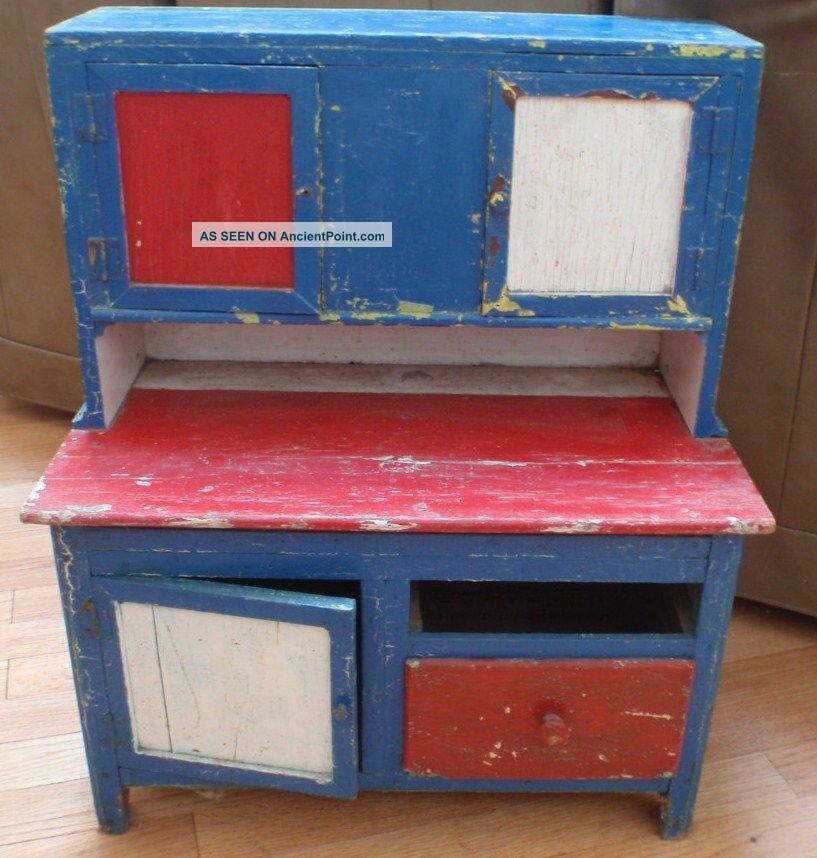 Early Child ' S Stepback Cupboard 1900-1950 photo