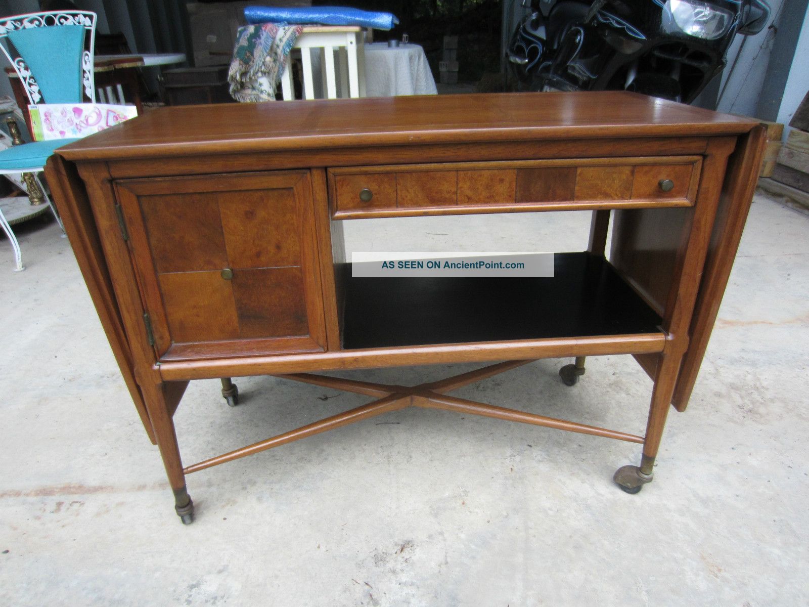 Sophisticate By Tomlinson Mid Century Danish Table Dresser Cart Desk 1900-1950 photo