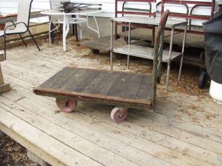 Antique Fairbanks Industrial Factory Cart Coffee Table photo