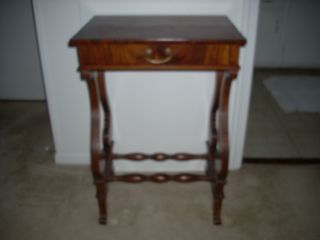 Antique Biedermeier Side Table With Drawer Flame Mahogany Circa Early 1900 ' S photo