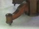 Antique Solid Tiger Oak Dining Table Heavy Base Casters 1900-1950 photo 2