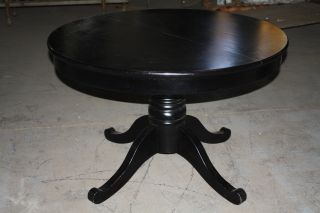 Solid Wood Dining Table With Ebony Finish - Extends To 6 Ft. photo