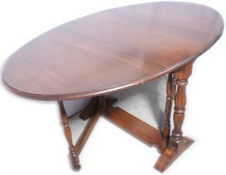 Awesome Antique English Oak Drop Leaf Table Oval/skinny photo