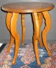 Vintage Solid Oak Round Plant Stand Lamp Table Display Stool Six Shaped Legs 1900-1950 photo 1