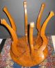 Vintage Solid Oak Round Plant Stand Lamp Table Display Stool Six Shaped Legs 1900-1950 photo 3
