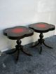 Pair Of Louis Scalera Mahogany Leather Top Side Tables 1120 1900-1950 photo 1