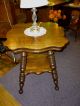 Antique Oak Table Stand Solid 1/4 Sawn Oak Parlor,  Lamp Table Refinished Usa 1900-1950 photo 6