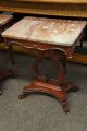 Marble Top Mahogany Side Tables Night Stands Pair Set Matching Antique Ships 1900-1950 photo 1