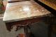 Marble Top Mahogany Side Tables Night Stands Pair Set Matching Antique Ships 1900-1950 photo 4