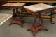 Marble Top Mahogany Side Tables Night Stands Pair Set Matching Antique Ships 1900-1950 photo 5