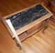 Antique Walnut + Onyx Inlay Top Tobacco Table Copper Lined Humidor Key 1900-1950 photo 1