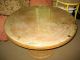 Vtg Shabby Romantic Round,  Wood/wooden/glass Coffee/end/side Table Pedestal 1900-1950 photo 11