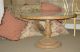 Vtg Shabby Romantic Round,  Wood/wooden/glass Coffee/end/side Table Pedestal 1900-1950 photo 1