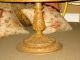 Vtg Shabby Romantic Round,  Wood/wooden/glass Coffee/end/side Table Pedestal 1900-1950 photo 3