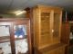 Oak Stepback Cupboard 2 Pc Glass Doors 1900-1950 photo 7