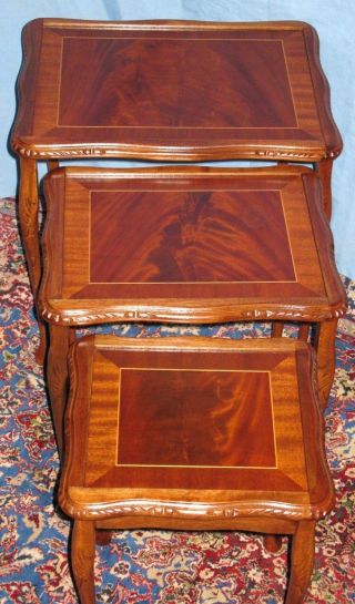 Vintage Art Nouveau Style Nesting Tables Stack Set 3 photo