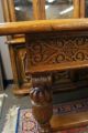 Antique Library Trestle Table Solid Oak Hand Carved Hayden New York Scroll Ships 1900-1950 photo 6