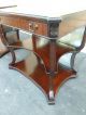 50528 Pair Antique Mahogany 3 Tier Leather Top Tables 1900-1950 photo 10